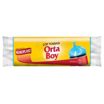 Koroplast Orta Boy Güçlü 15'li Çöp Torbası