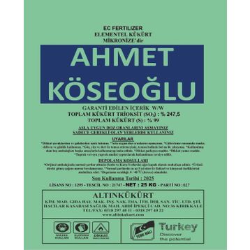 Köseoğlu 25 kg Mikronize Kükürt
