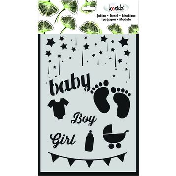 Kosida 20x30 cm Bebek Geliyor Stencil