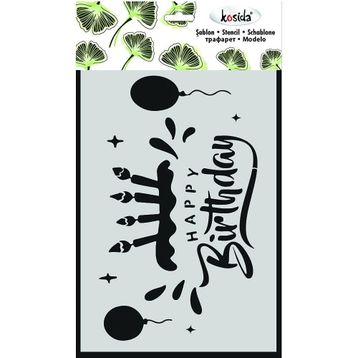 Kosida 20x30 cm Doğum Günü Stencil