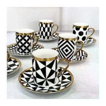 Kosova İst-181 Black Pattern 6'lı Nescafe Takımı