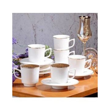 Kosova New Bone China Beyaz Yaldızlı Kahve Fincan Seti
