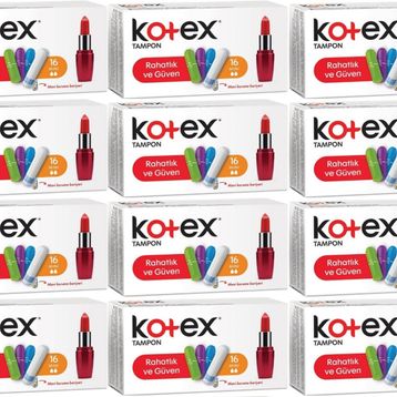 Kotex 16'lı 12 Adet Mini Tampon