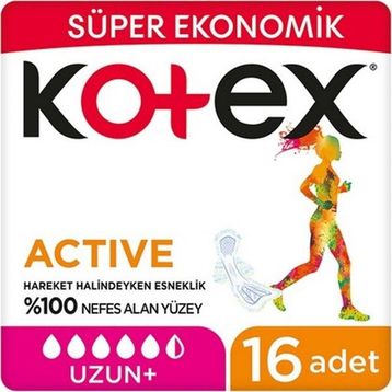 Kotex Active 2x16'lı Uzun Hijyenik Ped