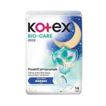 Kotex Bio Care Gece 14'lü Hijyenik Ped