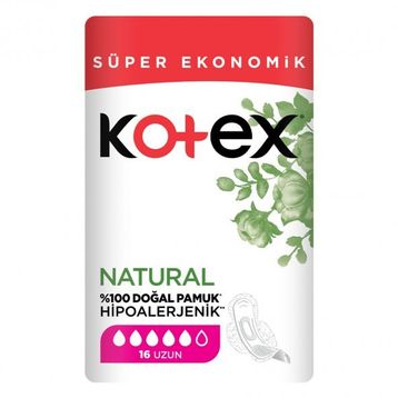 Kotex Natural Dörtlü Uzun 16x2 32 Adet Ped