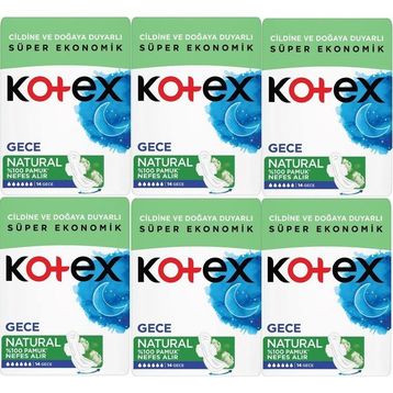 Kotex Natural Gece 14x6 84 Adet Ped
