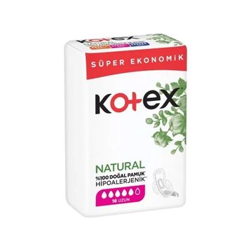 Kotex Natural Quadro Uzun 16'lı Ped