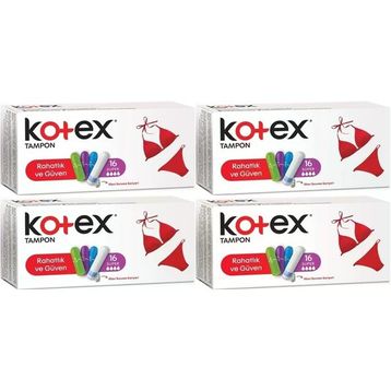 Kotex Süper 4 Paket 64 Adet Tampon