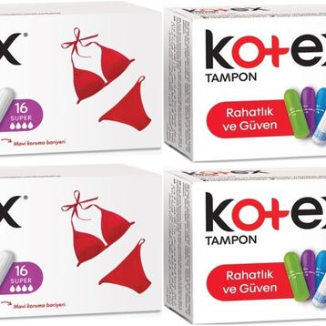 Kotex Süper 4 Paket 64 Adet Tampon