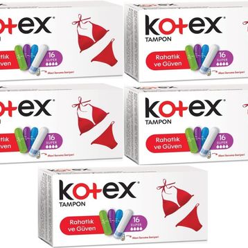 Kotex Süper 5 Paket 80 Adet Tampon