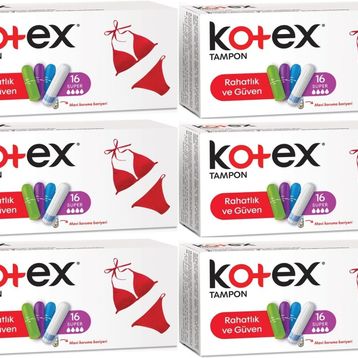 Kotex Süper 6 Paket 96 Adet Tampon