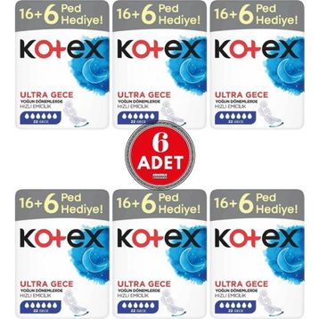 Kotex Ultra Dev Eko Gece 6x22 Adet Ped