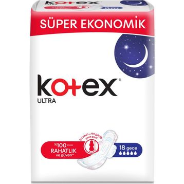 Kotex Ultra Gece 18'li Kadın Pedi