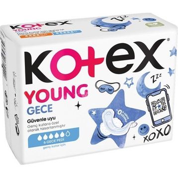 Kotex Young Genç Kızlar için 6'lı Gece Pedi