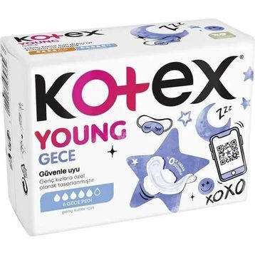 Kotex Young Genç Kızlar için 6'lı Gece Pedi