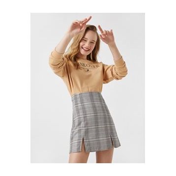 Koton 0KAK73462EKDR1 Kadın Pileli Skirt Etek