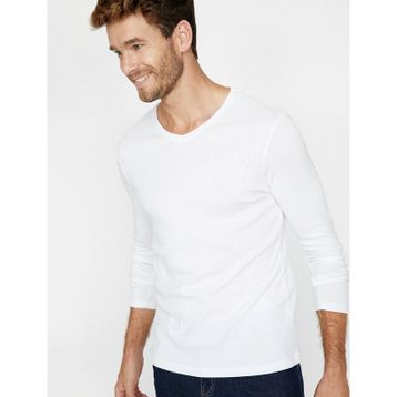 Koton 0KTK12085SK Sarı Bisiklet Yaka Kadın T-shirt