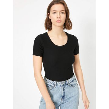 Koton 0YAK13299EK999 Bisiklet Yaka Kadın T-Shirt