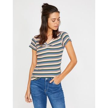 Koton 1KAL18839IKV44 Çizgili Kadın T-Shirt