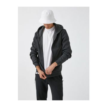 Koton 2KAM75700LK Fermuarli Kapsonlu Sweatshirt