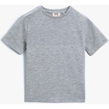 Koton 2SKB10132TK Bisiklet Yaka Normal Kalıp Düz Erkek Çocuk T-Shirt