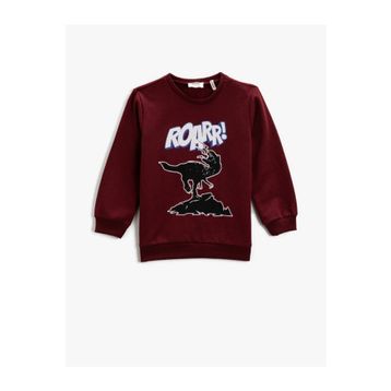 Koton 2WKB10079TK Dinozor Baskılı Uzun Kollu Bisiklet Yaka Sweatshirt