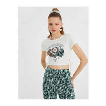 Koton 2yal18778uk Koyu Beyaz Kadın T-shirt