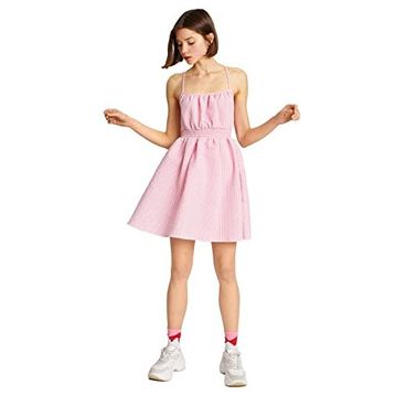 Koton 2YAL88001IW Askılı Mini Pembe Elbise