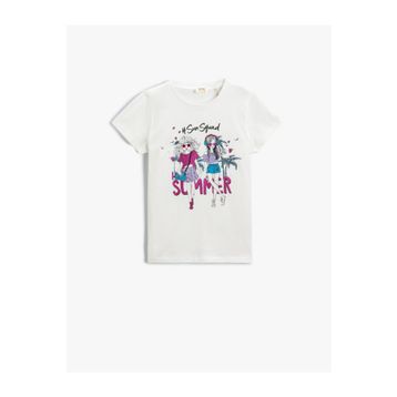 Koton 2YKG17170OK Ekru Kız Çocuk T-Shirt