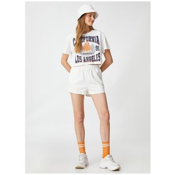 Koton 3SAL10022IK Ekru Kadın T-shirt