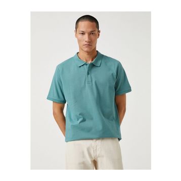 Koton 3SAM10001MK Yeşil 824 Pamuk Jersey Polo Yaka Erkek T-Shirt