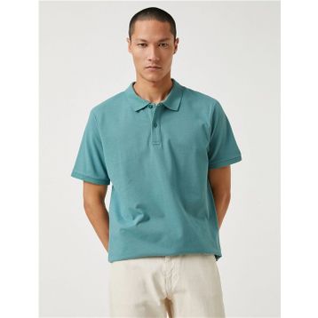 Koton 3SAM10001MK Yeşil 824 Pamuk Jersey Polo Yaka Erkek T-Shirt