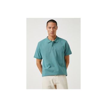 Koton 3SAM10001MK Yeşil 824 Pamuk Jersey Polo Yaka Erkek T-Shirt