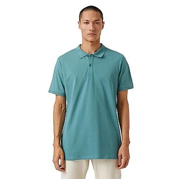 Koton 3SAM10001MK Yeşil 824 Pamuk Jersey Polo Yaka Erkek T-Shirt