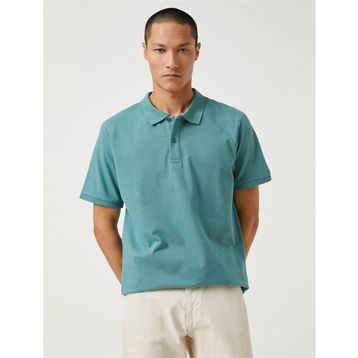 Koton 3SAM10001MK Yeşil 824 Pamuk Jersey Polo Yaka Erkek T-Shirt