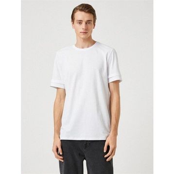 Koton 3SAM10014HK Beyaz 000 Erkek Jersey Pamuk T-Shirt