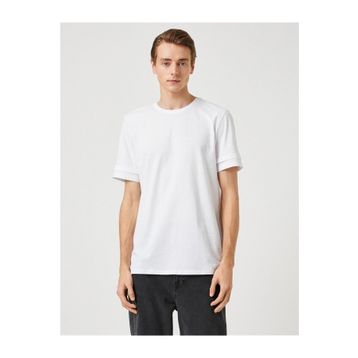 Koton 3SAM10014HK Beyaz 000 Erkek Jersey Pamuk T-Shirt