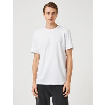Koton 3SAM10014HK Beyaz 000 Erkek Jersey Pamuk T-Shirt
