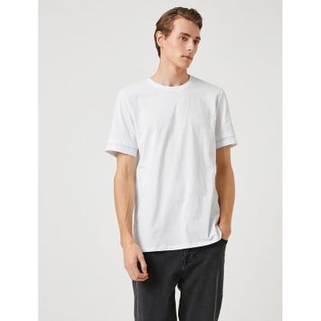 Koton 3SAM10014HK Beyaz 000 Erkek Jersey Pamuk T-Shirt
