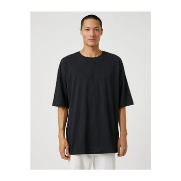 Koton 3SAM10059HK Siyah 999 Erkek Jersey Pamuk T-Shirt