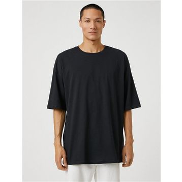 Koton 3SAM10059HK Siyah 999 Erkek Jersey Pamuk T-Shirt