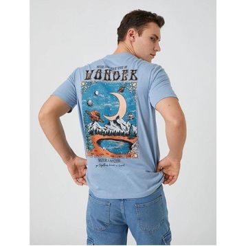 Koton 3SAM10087HK Mavi Erkek T-Shirt