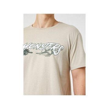 Koton 3SAM10602HK Bej Erkek T-Shirt