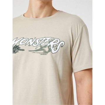 Koton 3SAM10602HK Bej Erkek T-Shirt
