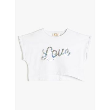 Koton 3SKG10037AK Beyaz Kız Çocuk T-Shirt