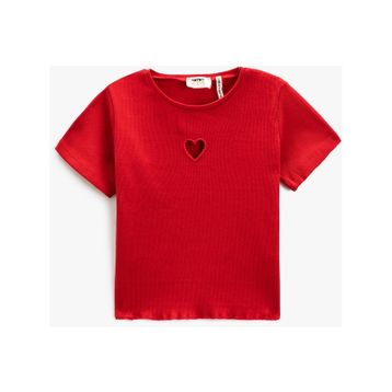 Koton 3SKG10151AK Kırmızı Basic Kız Çocuk T-shirt