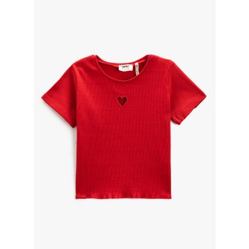 Koton 3SKG10151AK Kırmızı Basic Kız Çocuk T-shirt