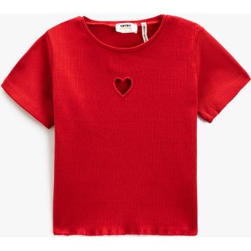 Koton 3SKG10151AK Kırmızı Basic Kız Çocuk T-shirt
