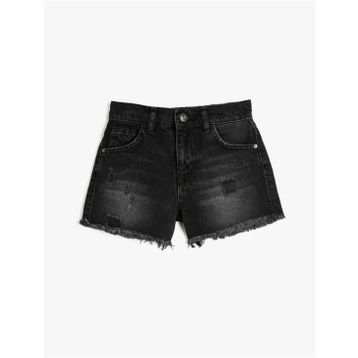 Koton 3SKG40008AD 999 Siyah Kız Çocuk Pamuk Denim Şort